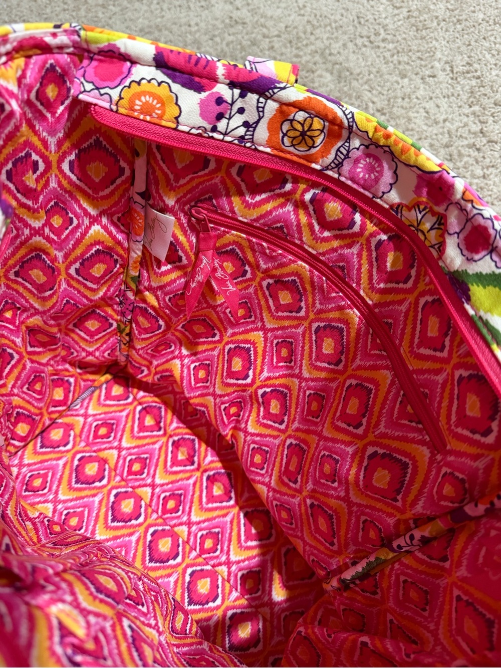Vera Bradley Floral Quilted Tote Bag in Pink & Multicolor - Picture 7 of 9